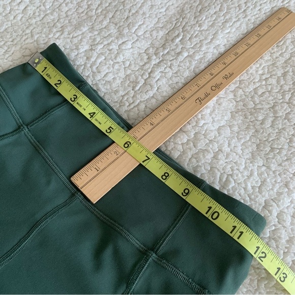 Lululemon Time To Sweat Crop Leggings Womens 4 Olive Green pockets Wide Waist - Picture 8 of 11